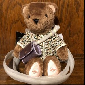 NWT-Kate Spade-Oh What Fun-3D Katey Teddy🐻Bear Crossbody-Tweed Jacket-$449